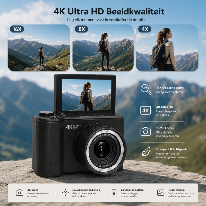 NEW Y2K 4K Vlogcamera – Full Kit
